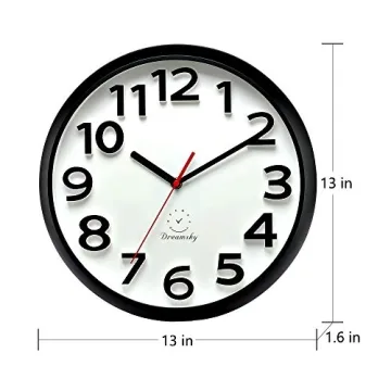 DreamSky Silent Wall Clock 13 Inch - Stylish Timepiece