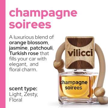 Vilicci Car Air Freshener, Champagne & Soirees Scent Perfume for a Refreshing Drive, Car Air Freshen...