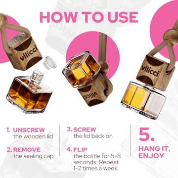 Vilicci Car Air Freshener, Champagne & Soirees Scent Perfume for a Refreshing Drive, Car Air Freshener, Eliminates Unpleasant Home and Car Smells, 1 Bottle of Car Fragrance Air Freshener