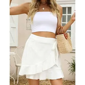 Naggoo White Skirt Women Summer Stylish and Comfortable