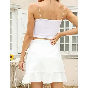 Naggoo White Skirt Women Summer Stylish and Comfortable