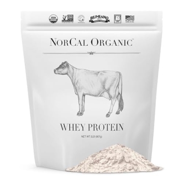NorCal Organic Unflavored Whey Protein - 2lbs Bulk | 100% Grass-Fed, USDA Certified | Pure, Clean Pr...