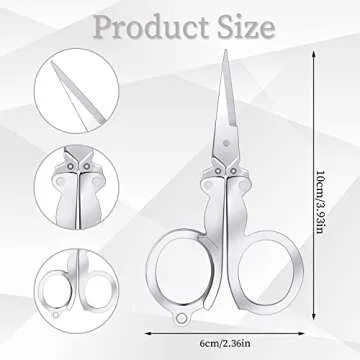Folding Scissors 4Pcs - Compact Stainless Steel Travel Scissors for Crafting