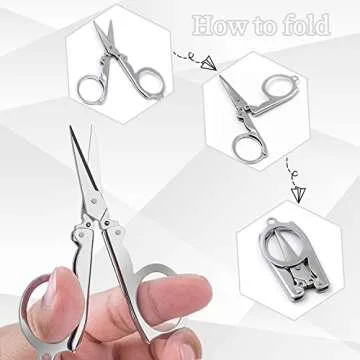 Compact Stainless Steel Folding Scissors Set for Travel