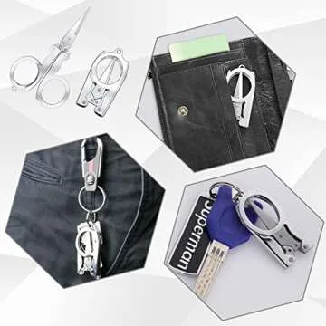 Compact Stainless Steel Folding Scissors Set for Travel
