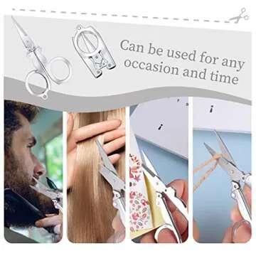 Compact Stainless Steel Folding Scissors Set for Travel
