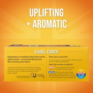 Twinings Earl Grey Black Tea Individually Wrapped Bags - 100 Count, Flavored with Citrus & Bergamot