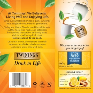 Twinings Earl Grey Black Tea 100 Bags with Citrus Flavor