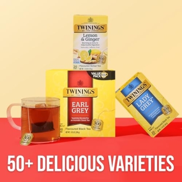 Twinings Earl Grey Black Tea 100 Bags with Citrus Flavor