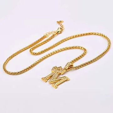 U7 Crown Initial Necklace for Men and Women Accessories