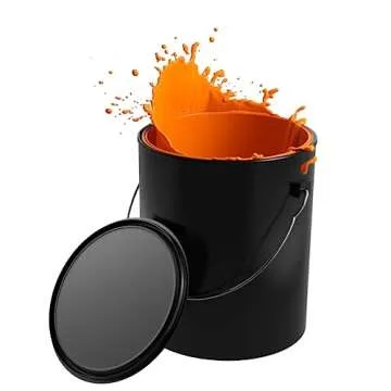 hBARSCI Plastic Paint Can (Black) - 1 Gallon Bucket w/Lid & Handle - Triple Lock Airtight Seal - Touchdown Bucket, Small Pail - Made from 100% USA Recycled Polypropylene Plastic