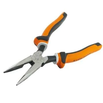 Klein Tools 2038EINS Long Nose Side Cutter Insulated Pliers with Slim Induction Hardened Cutting Knives for Long Life, 8-Inch