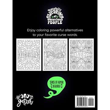 Peacefully Swearing at Obnoxious People: Coloring Book for Adults: Fun cuss words and relaxing patte...