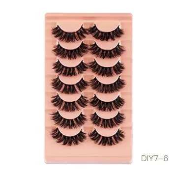 HBZGTLAD 7 Pairs Natural Cluster Fluffy Lashes Extensions Wispy Lashes Natural Look False Eyelashes ...