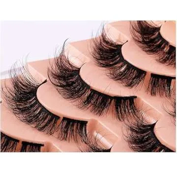 HBZGTLAD 7 Pairs Natural Cluster Fluffy Lashes Extensions Wispy Lashes Natural Look False Eyelashes Individual Lashes 3D Strips Eyelash Extensions DIY Mink Lashes (DIY7-6)