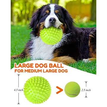 Pweituoet 4.5” Heavy Duty Squeaky Dog Balls for Medium Large Dogs, Dog Toys for Aggressive Chewers...