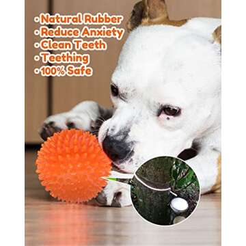 Pweituoet 4.5” Heavy Duty Squeaky Dog Balls for Medium Large Dogs, Dog Toys for Aggressive Chewers, Spike Ball Toys for Clean Teeth and Training(2 Pack)