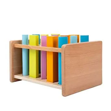 Montessori Toys for 1 2 3 Years Old Wooden 3D Shape Matching Toys,Wooden Posting Stand Montessori Color Sorting Sticks Game-Cognitive Shapes Colors,Educational Sensory Toy for Boys Girls Gift（15 Pcs）