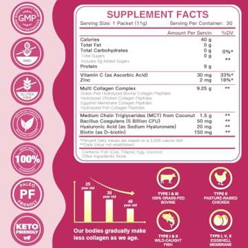 ZEBORA Collagen Peptides Packets - Hyaluronic Acid & Probiotics for Skin & Joints