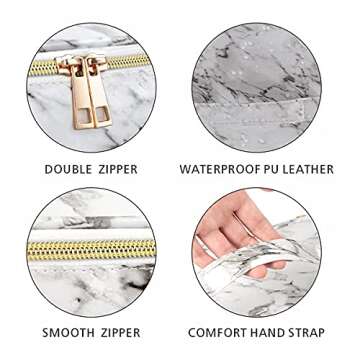 DISEN Makeup Bag Organizer with Extra 5 Brushes, Adjustable Dividers, Makeup Bags for Women Cosmetic...