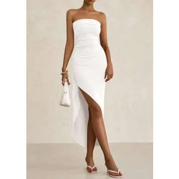 Elegant Women's Ruched Bodycon Dress for Summer Events