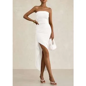 Elegant Women's Ruched Bodycon Dress for Summer Events