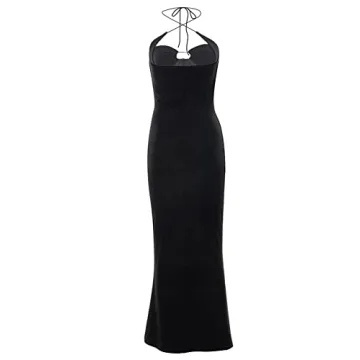 Elegant Women’s Criss Cross Bodycon Maxi Dress