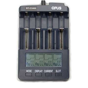 Opus Battery Charger Analyzer Tester for Li-ion NiMH NiCd Rechargeable Batteries C3400 BT-C3400 AA A...