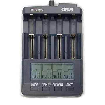 Opus Battery Charger Analyzer Tester for Li-ion NiMH NiCd Rechargeable Batteries C3400 BT-C3400 AA A...