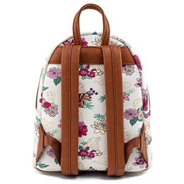 Loungefly Disney Princesses Floral Print Faux Leather Womens Double Strap Shoulder Bag Purse
