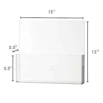 Merely Home Premium Clear Acrylic Wall File Organizer 2-Pack | Mail Holder Wall Mount | Office Document Sorter with 3 Screw Cap Colors