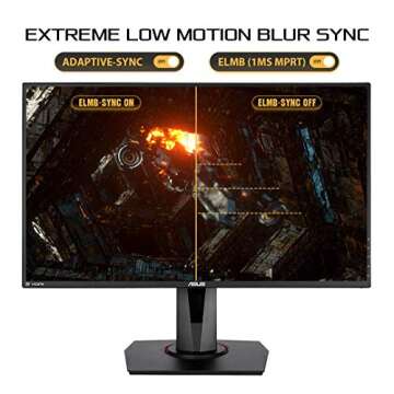 ASUS TUF Gaming VG279QM 27” HDR Monitor, 1080P Full HD (1920 x 1080), Fast IPS, 280Hz, G-SYNC Compatible, Extreme Low Motion Blur Sync (ELMB SYNC), 1ms, DisplayHDR 400,, BLACK