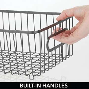 mDesign Metal Storage Baskets - Decorative and Functional