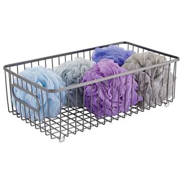 mDesign Metal Storage Baskets - Decorative and Functional