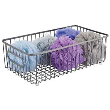 mDesign Metal Storage Baskets - Decorative and Functional