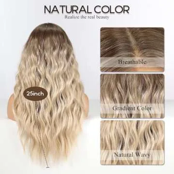 EMMOR Long Ombre Lace Front Wig for Women 25 Inch