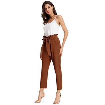 Stylish GRACE KARIN Women's Cropped Paper Bag Waist Pants