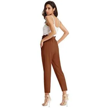 Stylish GRACE KARIN Women's Cropped Paper Bag Waist Pants