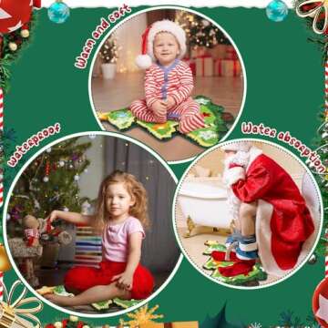 Tinideya Christmas Kitchen Rug Snowman Rug Gingerbread Man Rug Xmas Tree Rug Bath Rugs Xmas Non Slip Doormat Holiday Snowman Floor Mat Winter Carpet for Christmas Bathroom Home Decor(Christmas Tree)