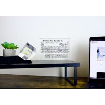 Engineered Labs Heritage Periodic Table of Elements, Made In USA, Acrylic Periodic Table With Real Samples