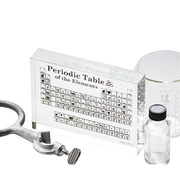 Engineered Labs Heritage Periodic Table of Elements, Made In USA, Acrylic Periodic Table With Real Samples