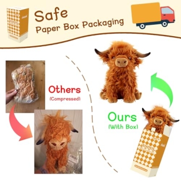 Cute Rivoeis Highland Cow Stuffed Animal Plush Toy