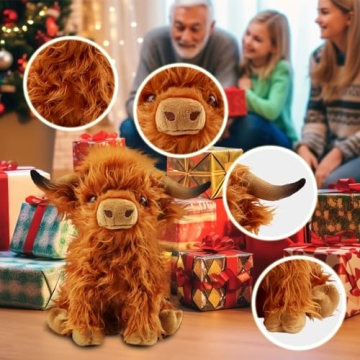 Cute Rivoeis Highland Cow Stuffed Animal Plush Toy