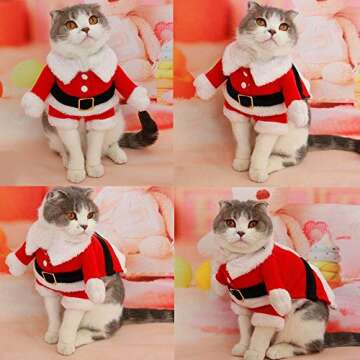 Bolbove Pet Christmas Santa Suit for Small Dogs Cats