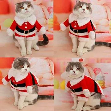 Bolbove Pet Christmas Santa Suit for Small Dogs Cats