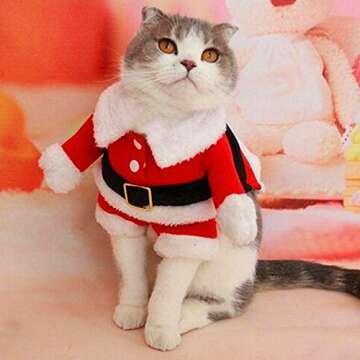 Bolbove Pet Christmas Santa Suit for Small Dogs Cats