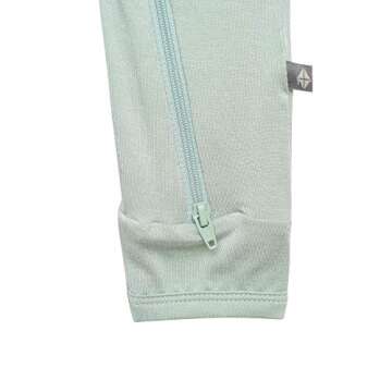 KYTE BABY Unisex Rayon Made From Bamboo Zippered Rompers (6-12 Months, Sage)