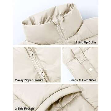 Lingswallow Womens Puffer Vest Oversized Puffer Jacket Coat Outerwear Sleeveless Stand Collar Vest for Women 2024 Trendy