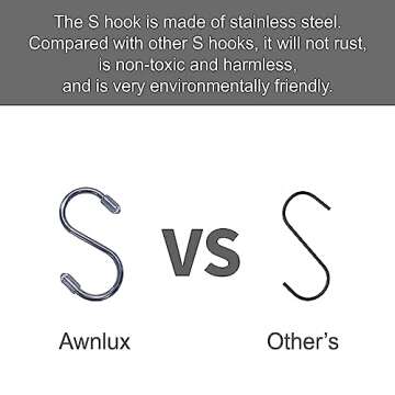 AWNLUX RV Awning Hooks for Lights Camping Awning Accessory Hangers S Shaped Hooks Set Rv Party Light Hangers for Camping Tent Indoor and Outdoor Supplies (Grey and Silver,8 Pairs)