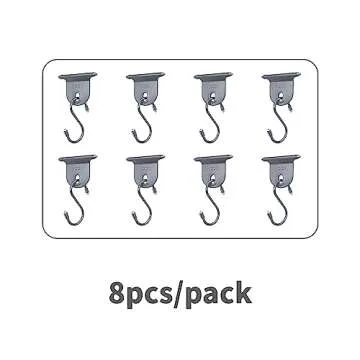 AWNLUX RV Awning Hooks for Lights Camping Awning Accessory Hangers S Shaped Hooks Set Rv Party Light Hangers for Camping Tent Indoor and Outdoor Supplies (Grey and Silver,8 Pairs)